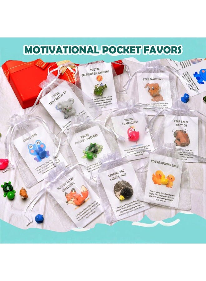PAPPYN-A 30 Sets Employee Appreciation Gifts Bulk for Coworkers Team Staff Thank You Gifts Organza Bags Back to School Resin Animal Pun Inspirational Note Cards for Office Teacher Volunteer Nurse - Image 5