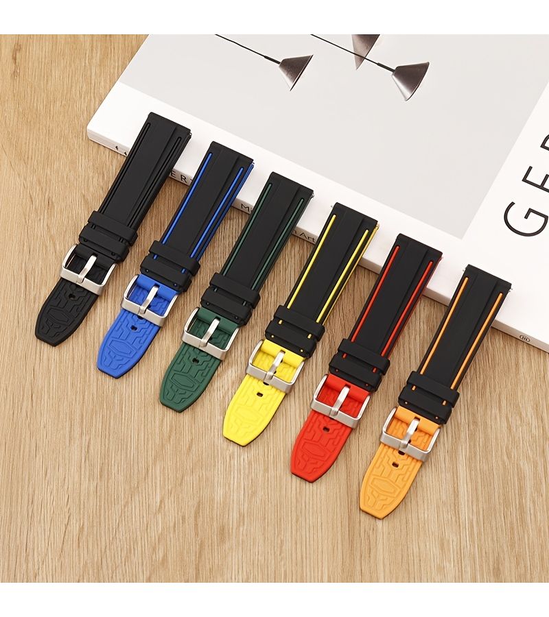 Grey Soft Sport Quick Release Silicone Watch Band 22mm Men Women Casual Smartwatch Strap - Image 1