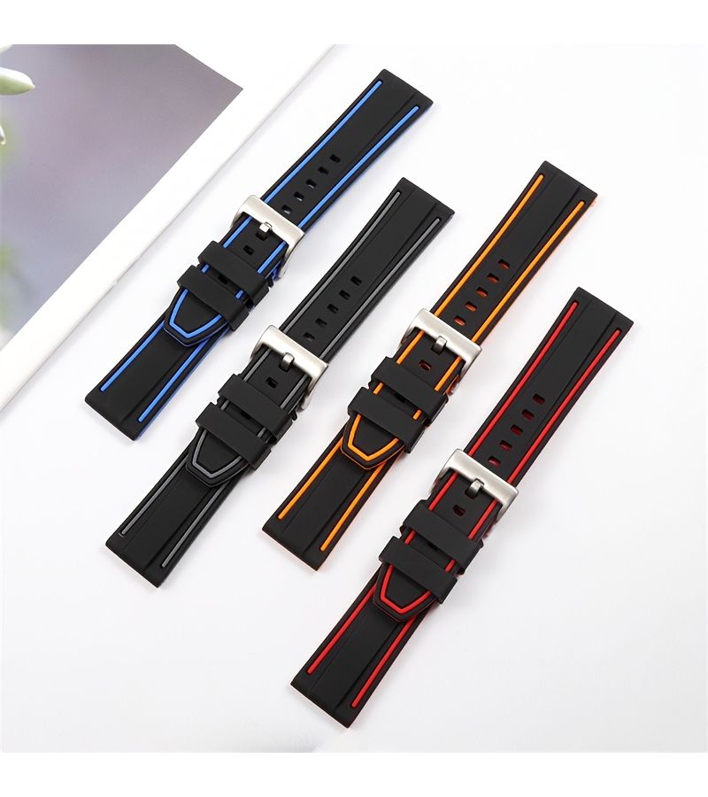 Grey Soft Sport Quick Release Silicone Watch Band 22mm Men Women Casual Smartwatch Strap - Image 3