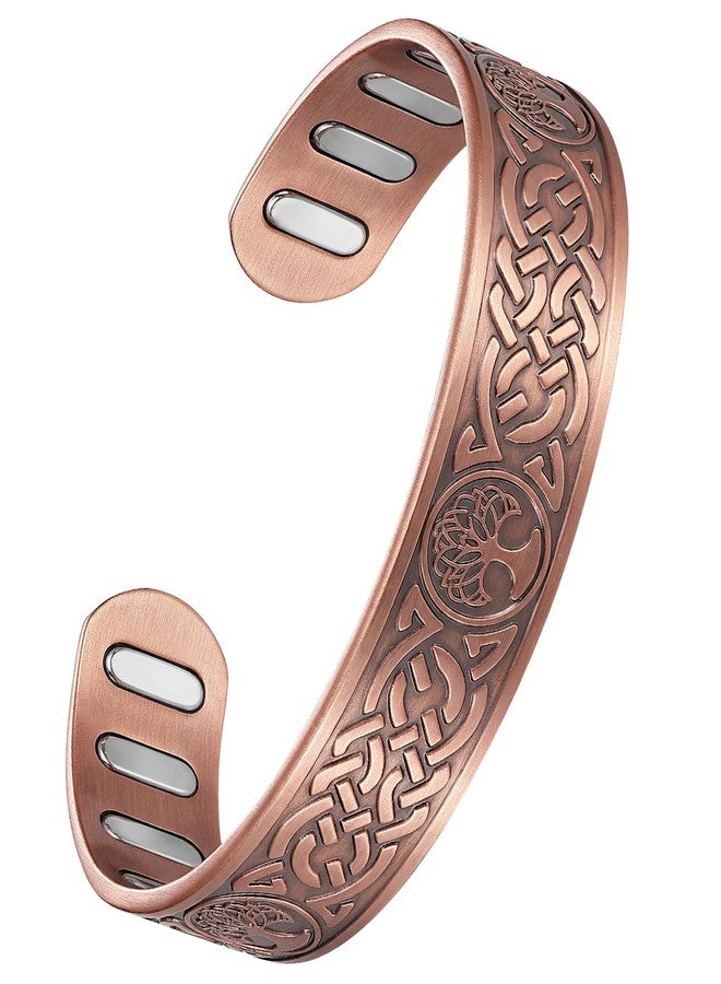 Jecanori Copper Magnetic Bracelets for Men and Women-Upgraded Oval Magnets-Adjustable Cuff Bangles - Image 1