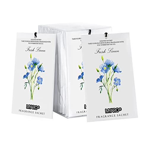MYARO 12 Packs Linen Scented Sachets for Drawer and Closet, Long-Lasting Sachets Bags Air Freshener Fresh Scents, Potpourri Bags Home Fragrance for Lover - Image 1