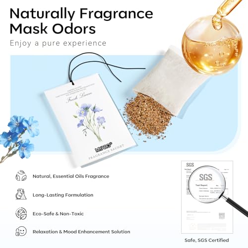 MYARO 12 Packs Linen Scented Sachets for Drawer and Closet, Long-Lasting Sachets Bags Air Freshener Fresh Scents, Potpourri Bags Home Fragrance for Lover - Image 3