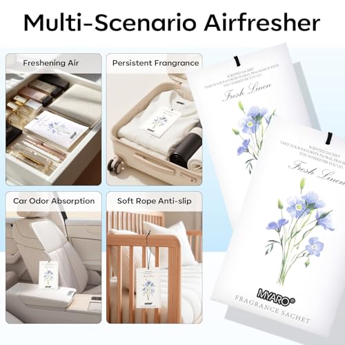 MYARO 12 Packs Linen Scented Sachets for Drawer and Closet, Long-Lasting Sachets Bags Air Freshener Fresh Scents, Potpourri Bags Home Fragrance for Lover - Image 4