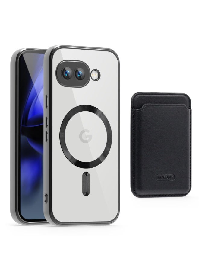 general Transparent Magnetic Case for Google Pixel 9a, Support Wireless Charging, 2-in-1 Mobile Phone Case with Military-Grade Card Holder, Drop Resistance - Image 1