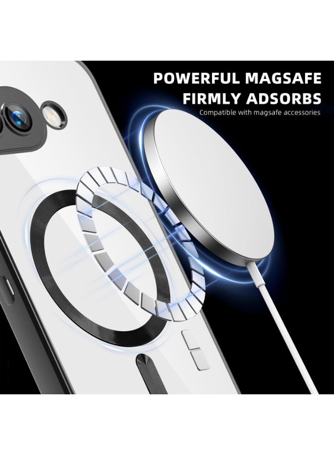 general Transparent Magnetic Case for Google Pixel 9a, Support Wireless Charging, 2-in-1 Mobile Phone Case with Military-Grade Card Holder, Drop Resistance - Image 4