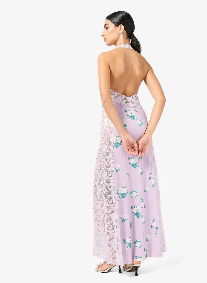 ELLA Floral Dress With Lace Details