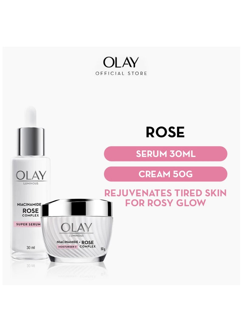 OLAY Luminous Niacinamide + Rose Complex Cream (50g) + Serum (30ml) - Image 1
