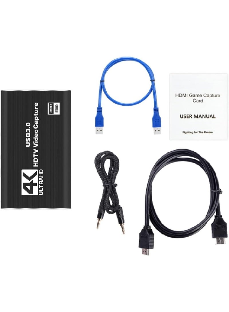 Koya USB 3.0 to HDMI and HDMI 4K UHD to USB 3.0 Game Capture Card for recording via DSLR camera, HDTV, PlayStation 4, Switch, Xbox One, Xbox 360, and more - Image 1