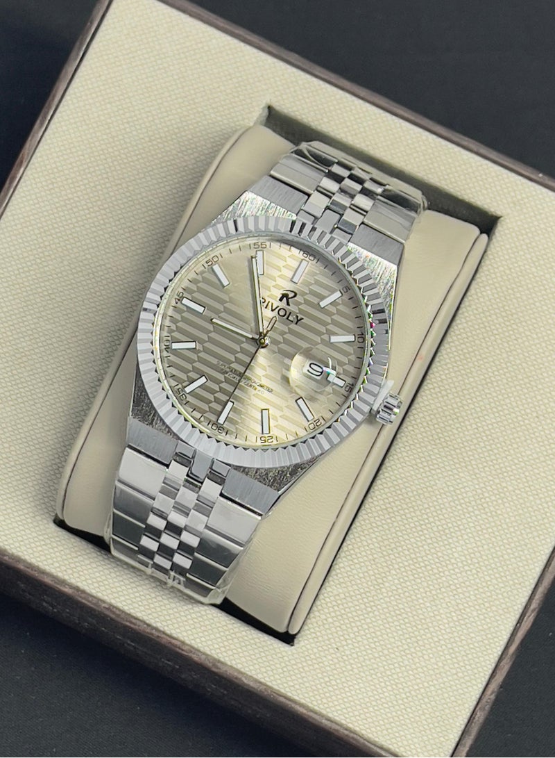 RR Modern Men's Watch With Date Stainless Steel