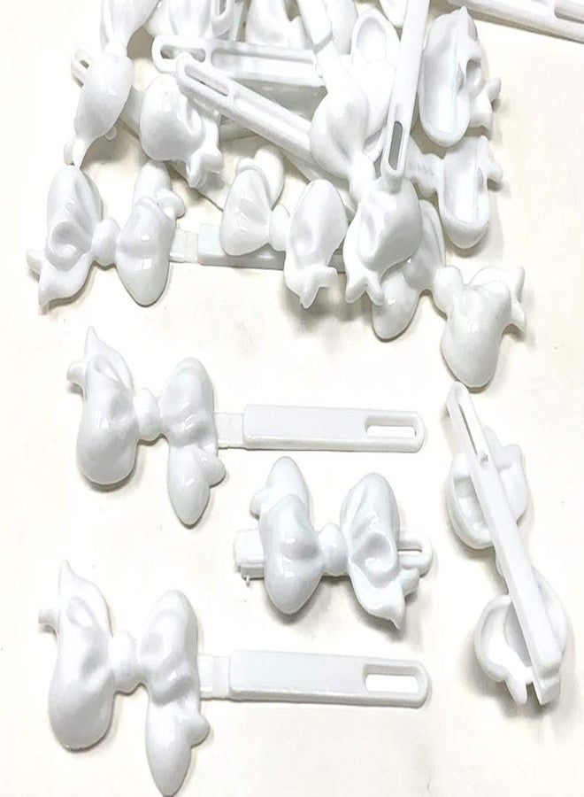 Tara Girls Self Hinge Bow Hair Barrettes 18 Pieces Selection (White) - Image 2