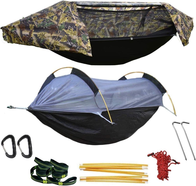 W WINTMING WintMing Hammock with Mosquito Net and Rain Fly Cover 3 in 1 Camping Hammock Tent 440lbs Load - Image 1
