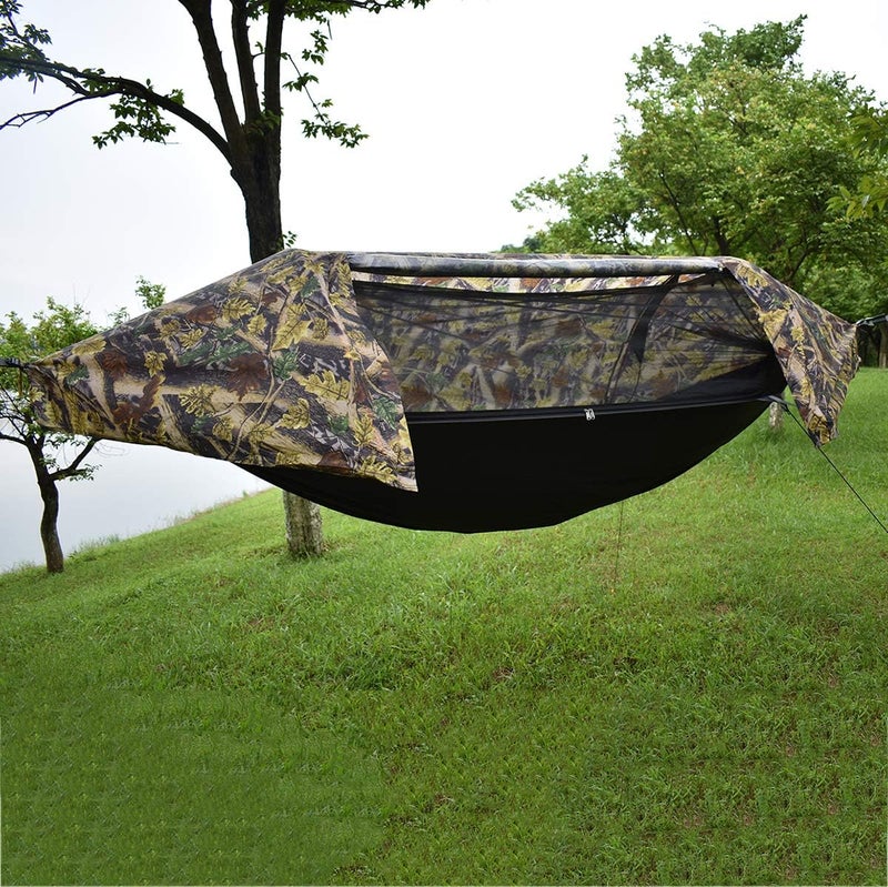 W WINTMING WintMing Hammock with Mosquito Net and Rain Fly Cover 3 in 1 Camping Hammock Tent 440lbs Load - Image 3
