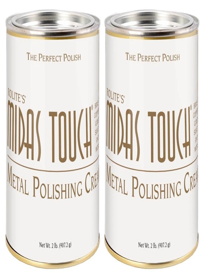 Rolite Midas Touch Metal Polishing Cream 2 Pack 2 Lb Each for Silver Gold Brass Copper Chrome Non-toxic Jewelry Restoration - Image 1