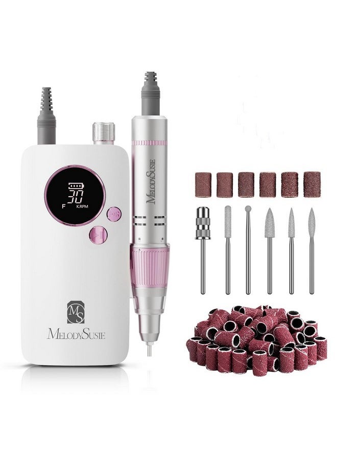 MelodySusie - Portable Nail Drill 30000 Rpm,Sc320F Professional Rechargeable Electric Nail File,Cordless Nail E File For Acrylic Nails Gel Polishing Removing,Efile Nail Kit For Manicure Salon Home,Rose - Image 1