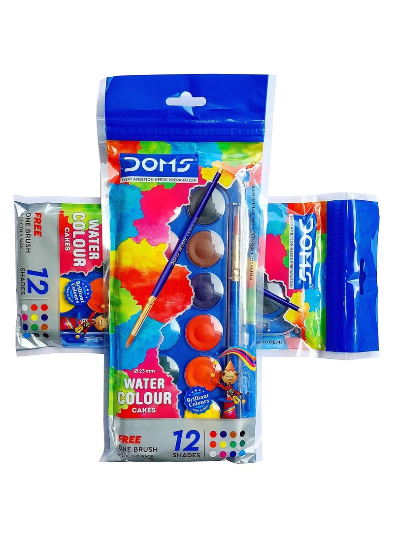 دومس دومز 12 قطعة. كيك بألوان مائية (23 ملم) + 1 قطعة. فرشاة - Image 3