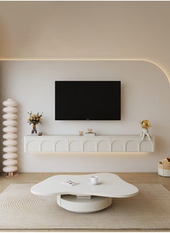 Cream Floating TV Stand Suspened TV Wall Mounted Media Console Entertainment Unit TV Contemporary Style TV Stand Luxury TV Unit TV Cabinet Fashionable Cream White Finish L200xH23xW25 cm - pzsku/ZC34E41501F460E61B931Z/45/_/1685699374/f4c4f488-529c-4072-b56c-b85dc9f1ed66