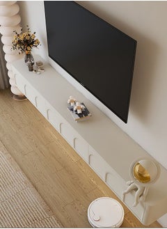 Cream Floating TV Stand Suspened TV Wall Mounted Media Console Entertainment Unit TV Contemporary Style TV Stand Luxury TV Unit TV Cabinet Fashionable Cream White Finish L200xH23xW25 cm - pzsku/ZC34E41501F460E61B931Z/45/_/1685699375/74bacf8e-a8d4-4555-82ac-bc25f70fce5a