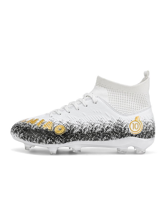 Boy's High Top FG Football Boots, Professional Outdoor Non Slip Breathable Lace Up FG Soccer Cleats, Winter  Autumn