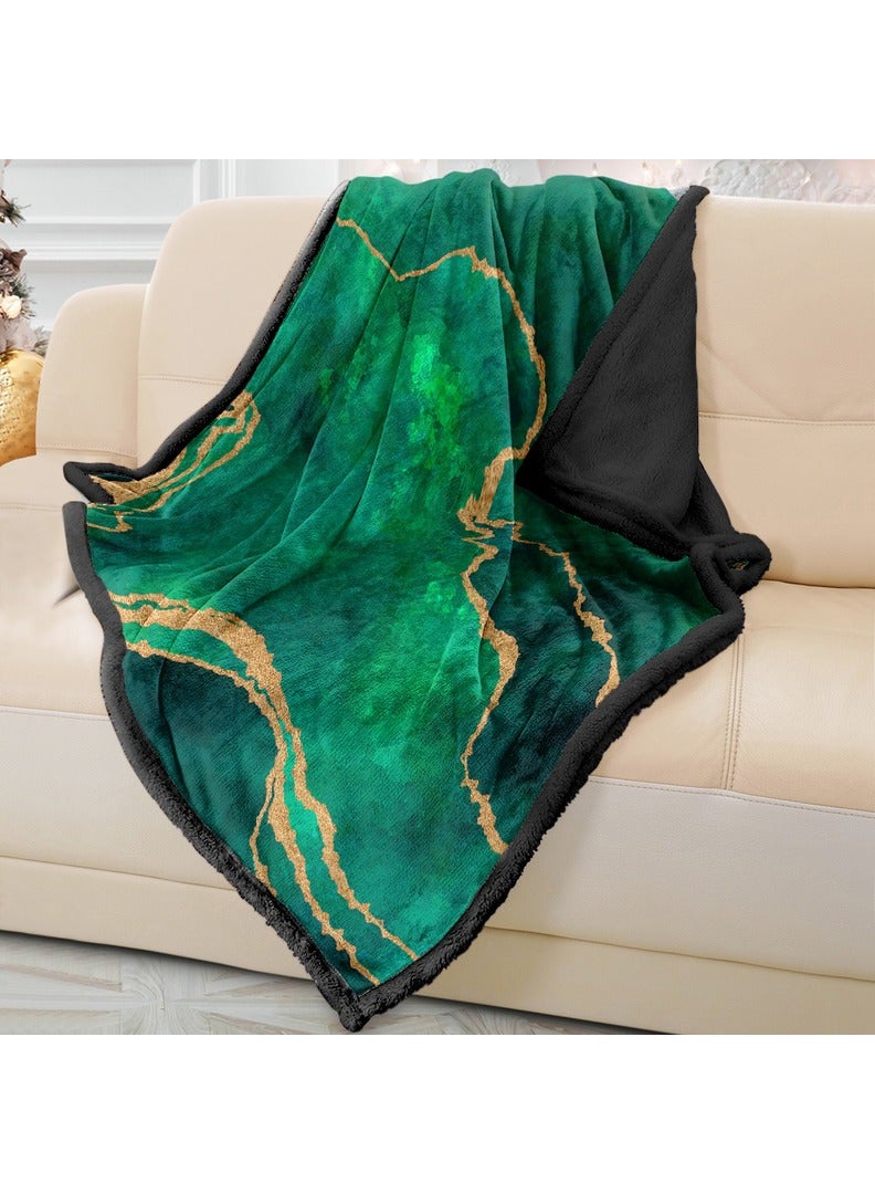 ريزاريز رمي بطانية أريكة مجردة خضراء ناعمة