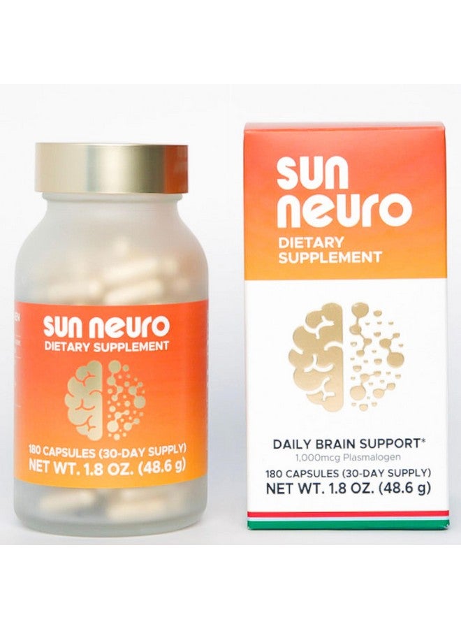 Sun Chlorella Sun Neuro Nootropic Brain Supplement - Daily Memory Concentration & Focus Supplement for Women & Men - Natural Plasmalogen Boost from Sea Pineapples - 180 Capsules - Image 1