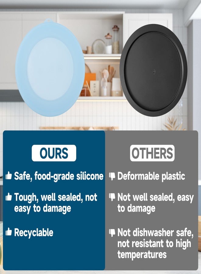 KIICII 4 Pack Silicone Lids for Corelle Vitrelle 428-PC 28-Oz Soup/Cereal Bowls, Freezer & Microwave & Dishwasher Safe (Bowl not included) - Image 5