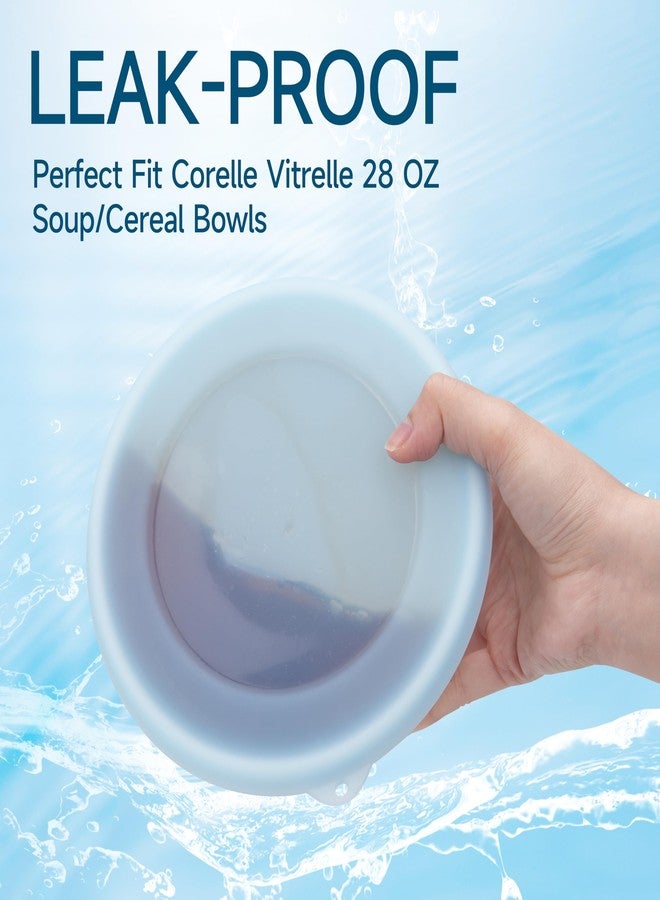 KIICII 4 Pack Silicone Lids for Corelle Vitrelle 428-PC 28-Oz Soup/Cereal Bowls, Freezer & Microwave & Dishwasher Safe (Bowl not included) - Image 4