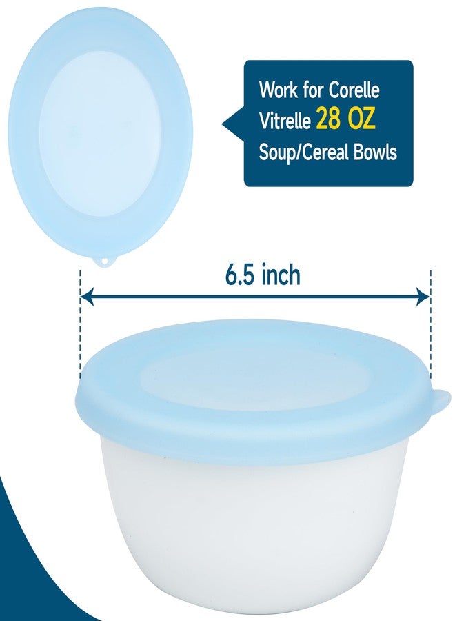 KIICII 4 Pack Silicone Lids for Corelle Vitrelle 428-PC 28-Oz Soup/Cereal Bowls, Freezer & Microwave & Dishwasher Safe (Bowl not included) - Image 2