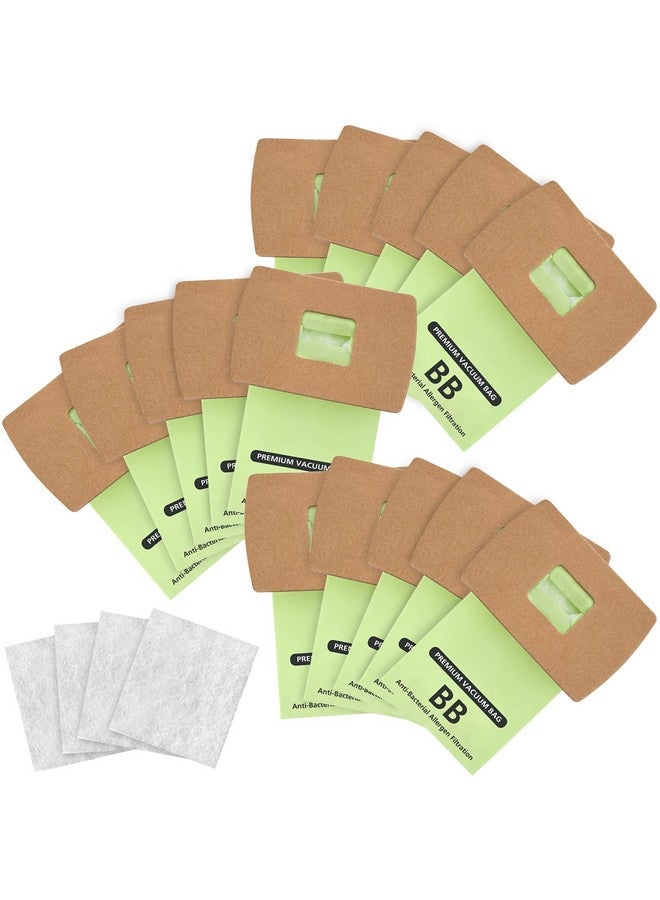 isingo 15 Pack Type BB Compact Canister Bags Replacement for Oreck XL Buster B Canister Vacuum bags PKBB12DW BB180 BB280 BB850 BB870 BB900 BB1000 MV160 with 4 Motor Filters  - Image 1