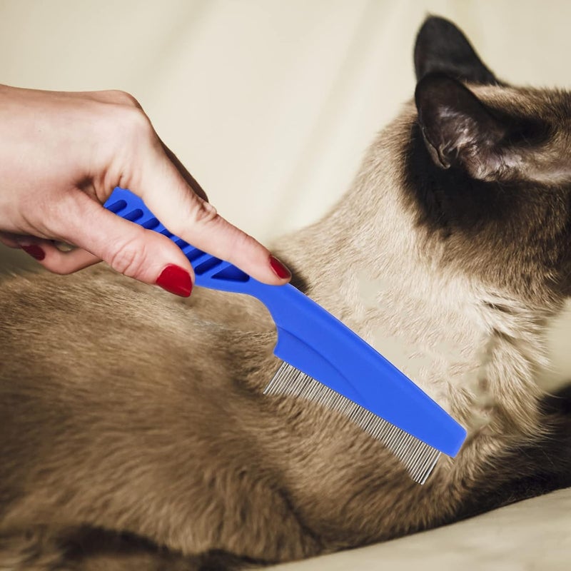 Parlberd 4 Pcs Flea Lice Comb for Cats Dogs, Dog Cat Grooming Comb Pet Tear Stain Remover Combs Fine Tooth Grooming Removal Too Dematting Comb for Dogs Cats, for Small, Medium, Large Pets Hair (4 Styles) - Image 3