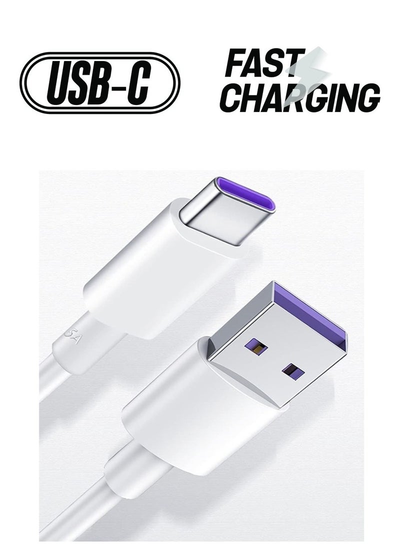 Raxoom usb tpye c cable,Fast Charger Type c 1m,Compatible for Oppo/Huawei/Mi/Readmi/Vivo/Samsung/Realme (White, 1m) - Image 1