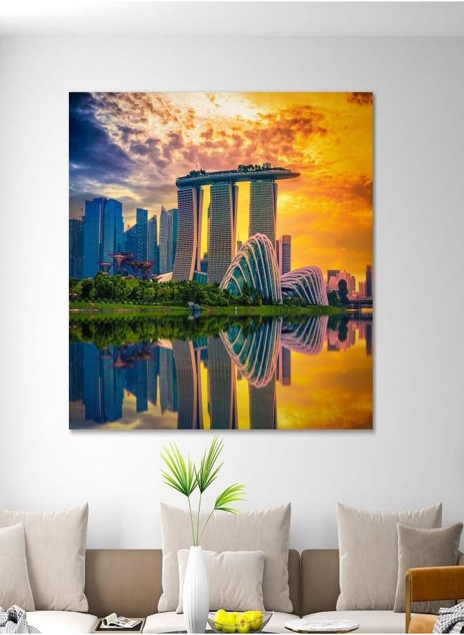 Generic - Singapore Skyline Print Canvas, Singapore Skyscrapers Art for Wall, Singapore Print Art on Canvas, Singapore Large Wall Decor, Singapore Art - Image 1