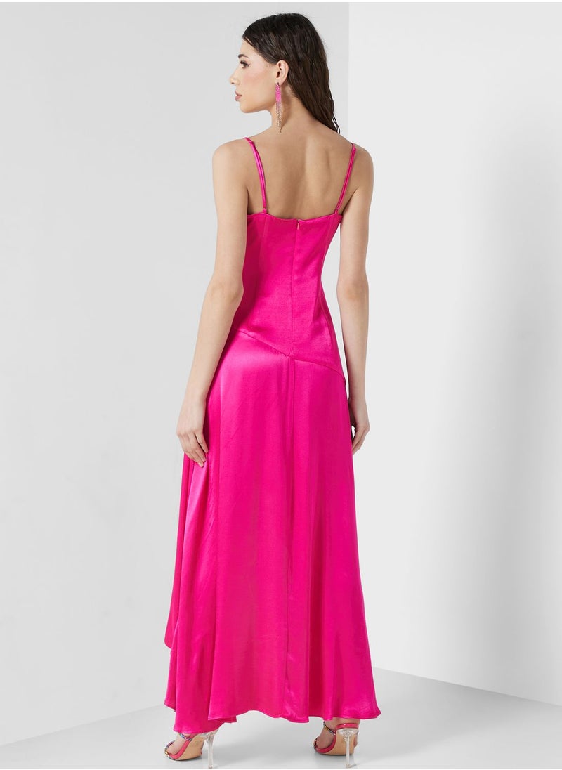 Bardot - Front Slit Knitted Flair Dress - Image 1