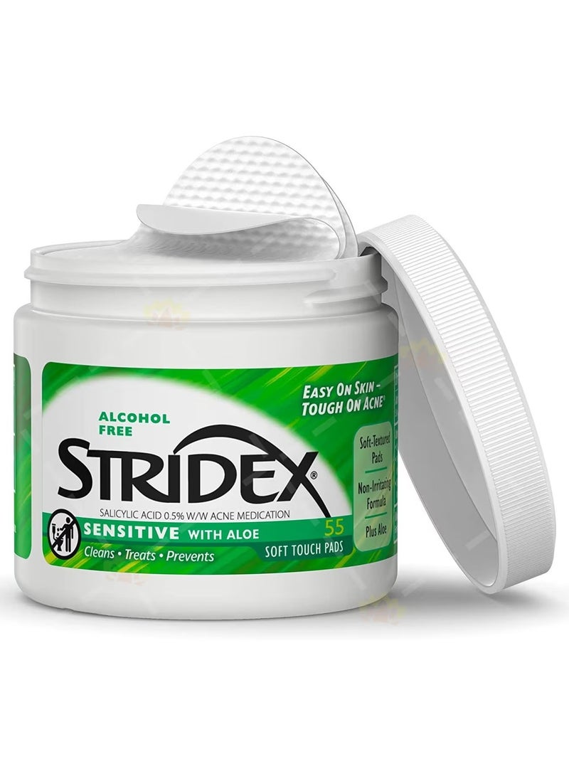 سترايدكس ضمادات العناية اليومية بحب الشباب من ستري-ديكس سترايدكس بخلاصة الصبار - للبشرة الحساسة - 55 قطعة - Image 1
