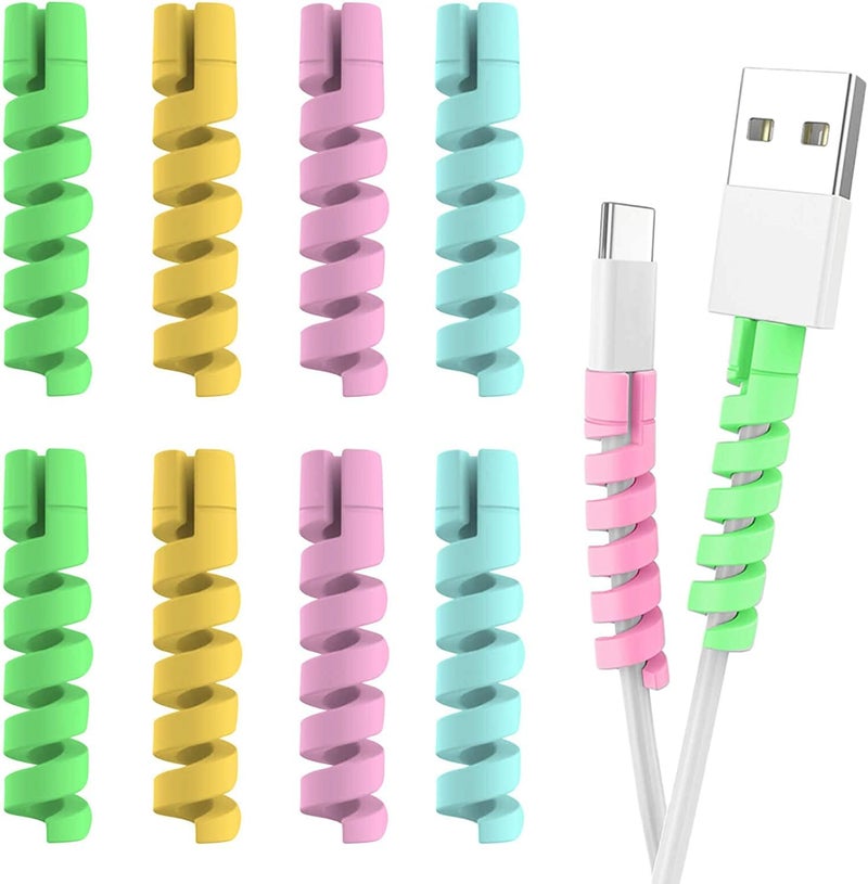 SKYCELL Spiral Charger Cable Protectors for Wire Protector Data Cable Saver Charging Cord Protective Cable Cover Set of 12 Pieces - Image 1