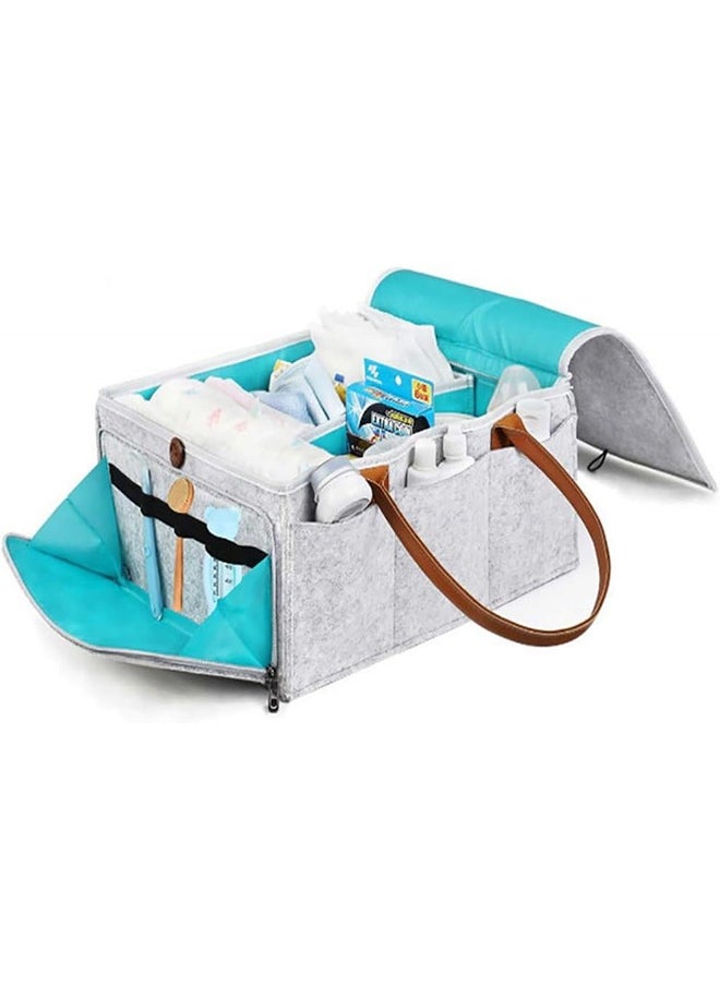 JCB CHIC - Baby Diaper Caddy Organizer Tote Bag Folding Baby Diaper Basket for Changing Table Portable Car Travel Nursery Storage Bin for Newborn Essentials (Grey) - Image 1
