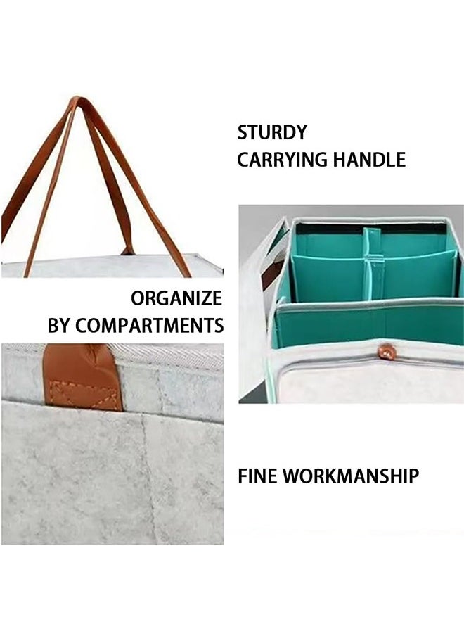 JCB CHIC - Baby Diaper Caddy Organizer Tote Bag Folding Baby Diaper Basket for Changing Table Portable Car Travel Nursery Storage Bin for Newborn Essentials (Grey) - Image 1