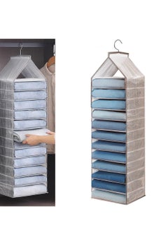 KASTWAVE Hanging Closet Organizer, 12 Shelves Closet Hanging Shelf, Closet Organizer, Space Saver, Hanging Wardrobe Storage with Sturdy Hooks for Storage, Foldable for Organizing Bedroom  - Image 1