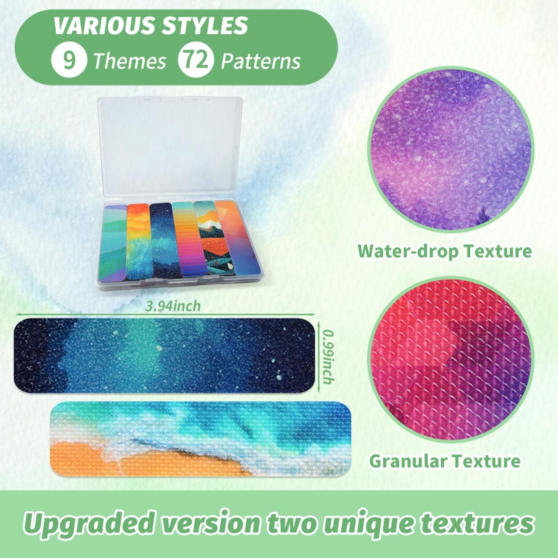 TOEMUR 72 Pieces Anxiety Sensory Stickers with Storage Box - Calming Stickers for ADHD - 2 Textured Surface Adhesives - Sensory Strips for Office & Classroom Desk Relieve Adult & Teen Stress - Image 2