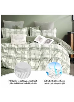Donetella Cotton Comforter Set 4-Pcs Single Size Reversible Printed Comforter Set With Super Soft Down Alternative Filling,Lemon Grass  - Image 5