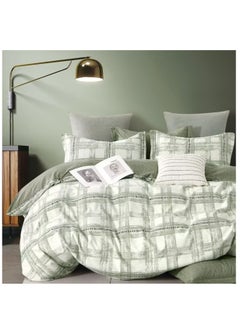 Donetella Cotton Comforter Set 4-Pcs Single Size Reversible Printed Comforter Set With Super Soft Down Alternative Filling,Lemon Grass  - Image 1