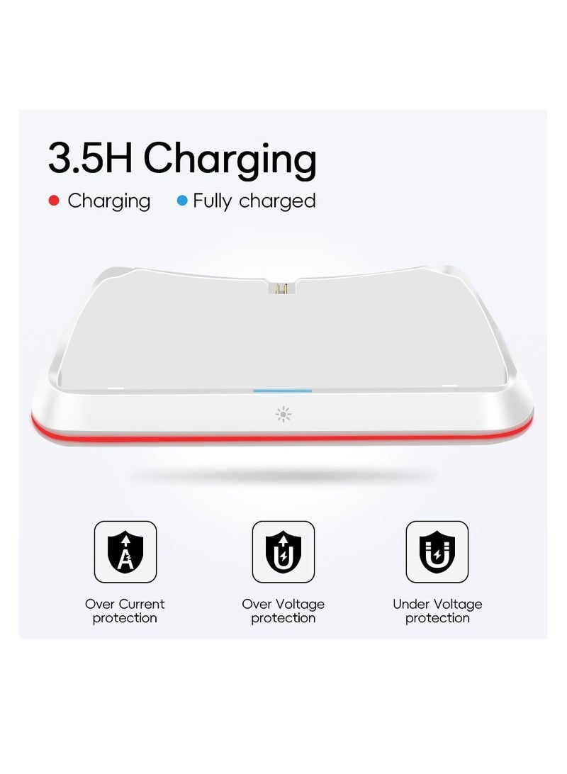 SYOSI Charging Stand for PlayStation Portal, Enhanced Stability Charger Dock or Station with On/Off RGB Light and Type-C Cable, Pogo Pin Adapter and 30° Comfort Angle Design for PS Portal (White) - Image 1