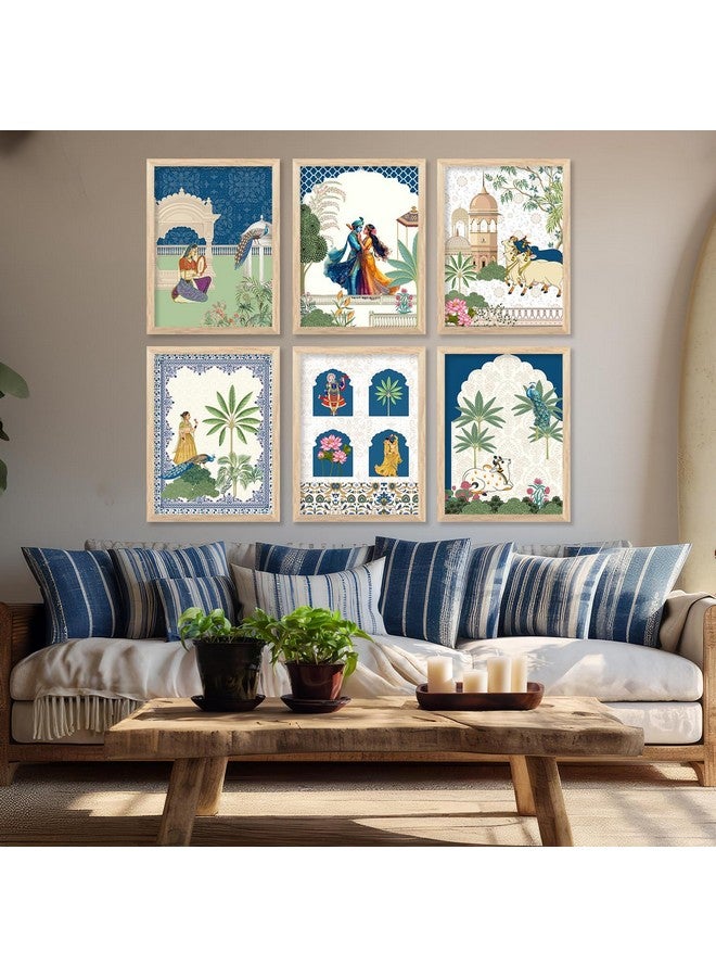 kotart Framed Wall Painting for Home Room Bedroom Office Wall Décor|Traditional Indian Wall Art Madhubani Paintings for Living Room|set of 6 (C, 10x13 inch) - Image 4