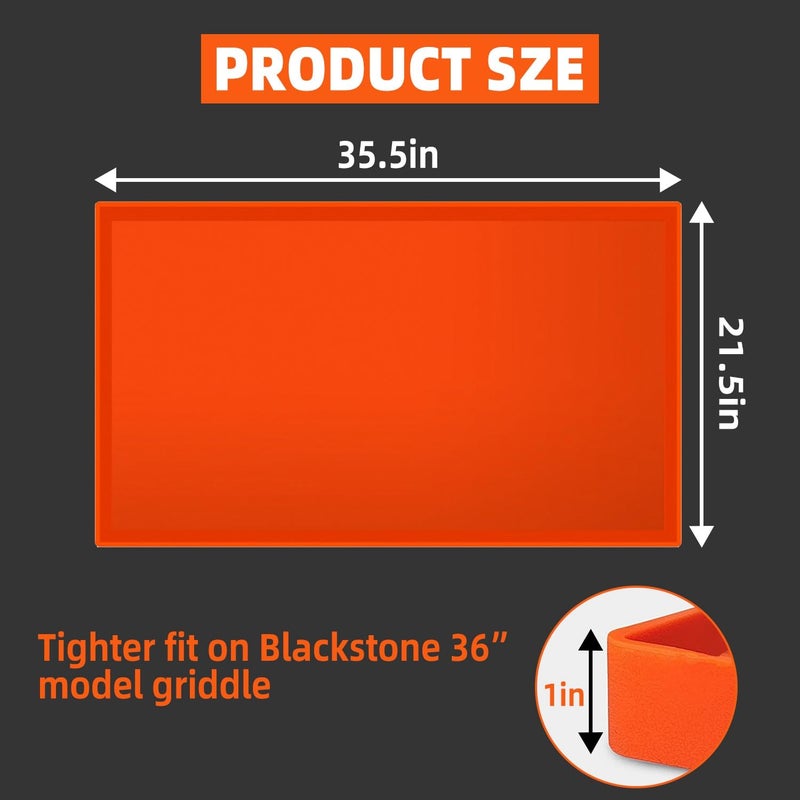 TURLIOARN Silicone Blackstone Griddle Cover 36ï¼ŒHeavy Duty Food Grade Silicone Mat, Silicone Griddle Coverï¼Œ All Season Griddle Top Protective for Grill Accessories - Image 2