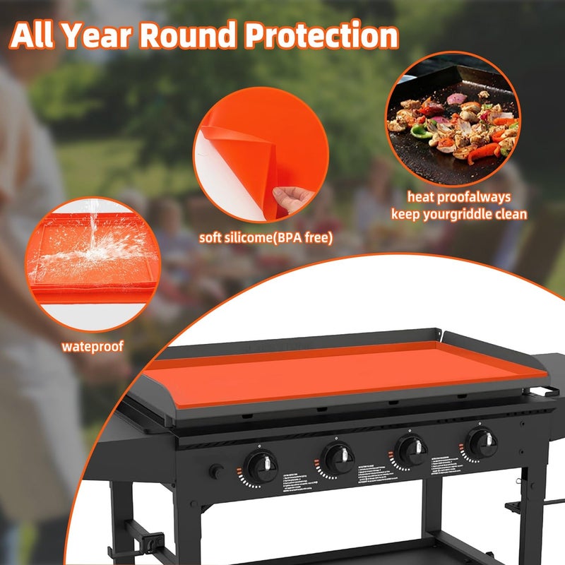 TURLIOARN Silicone Blackstone Griddle Cover 36ï¼ŒHeavy Duty Food Grade Silicone Mat, Silicone Griddle Coverï¼Œ All Season Griddle Top Protective for Grill Accessories - Image 3