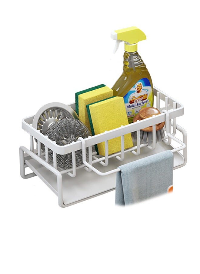 Yolu - Sponge Holder for Kitchen Sink, Kitchen Sink Organzier and Storage with Auto Draining Tray, Rustproof 304 Stainless Kitchen Gadgets Organizer - Image 1