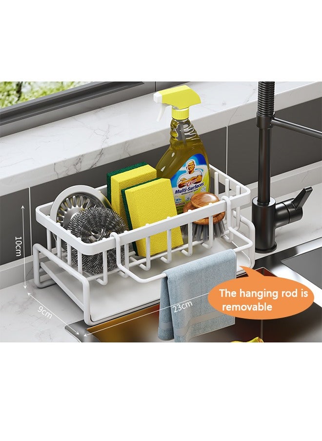 Yolu - Sponge Holder for Kitchen Sink, Kitchen Sink Organzier and Storage with Auto Draining Tray, Rustproof 304 Stainless Kitchen Gadgets Organizer - Image 1