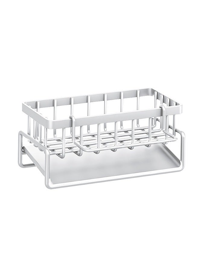 Yolu - Sponge Holder for Kitchen Sink, Kitchen Sink Organzier and Storage with Auto Draining Tray, Rustproof 304 Stainless Kitchen Gadgets Organizer - Image 1