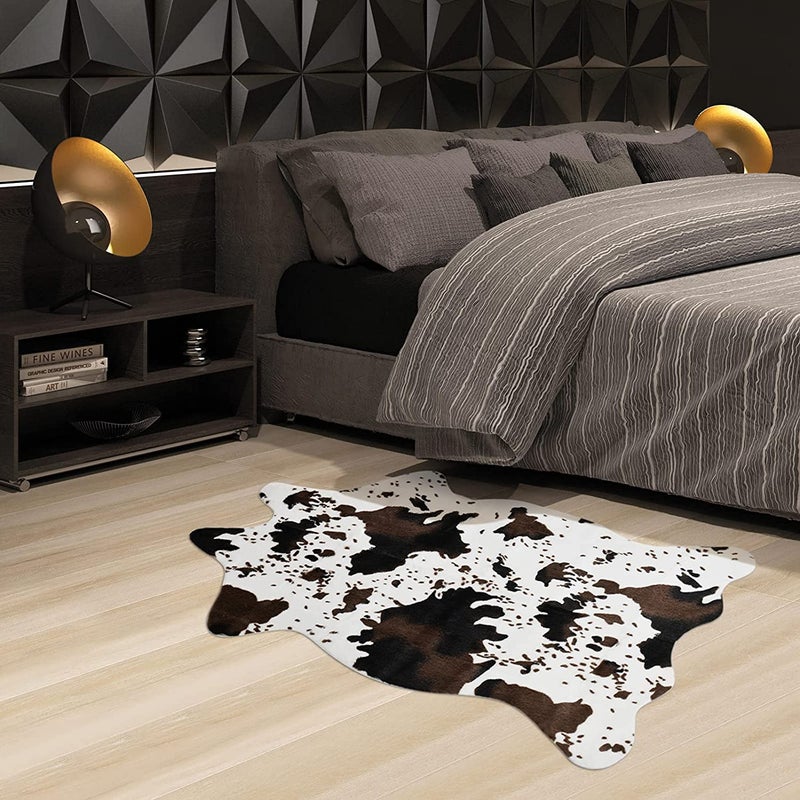 IMQOQ Cow Print Rug Faux Cowhide Area Carpet Animal Print Mat for Living Room Bedroom Non-Slip 3.6x2.5FT (110cmx75cm) - Image 5