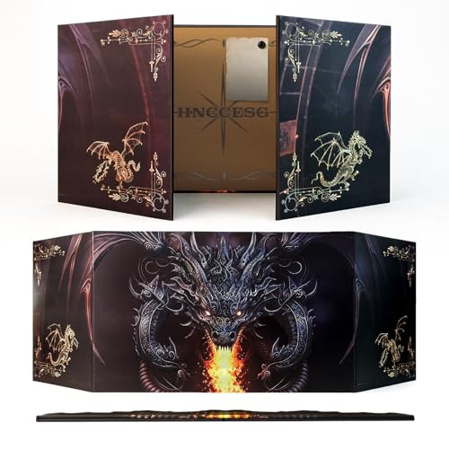 HNCCESG Fantasy RPG DM Screen 3D Embossed Dragon DesignMagnetic Foldable Game Master Screen for Tabletop RolePlaying GamesPremium Gift for RPG Storytellers and Gamers - Image 1