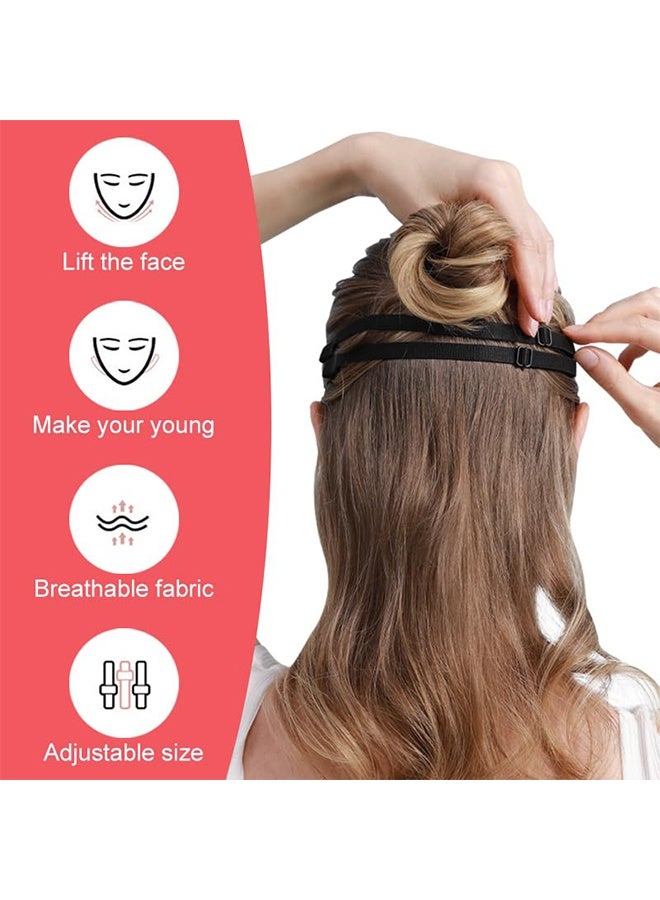 Face Lift Stretching Strap, 4Pcs Facelift Bands With Hair Clips, Instant Face Lift, Adjustable Invisible Hairpin Face Slimming Bands, Reusable Eye Wrinkles Elastic Belt For Women - Image 2
